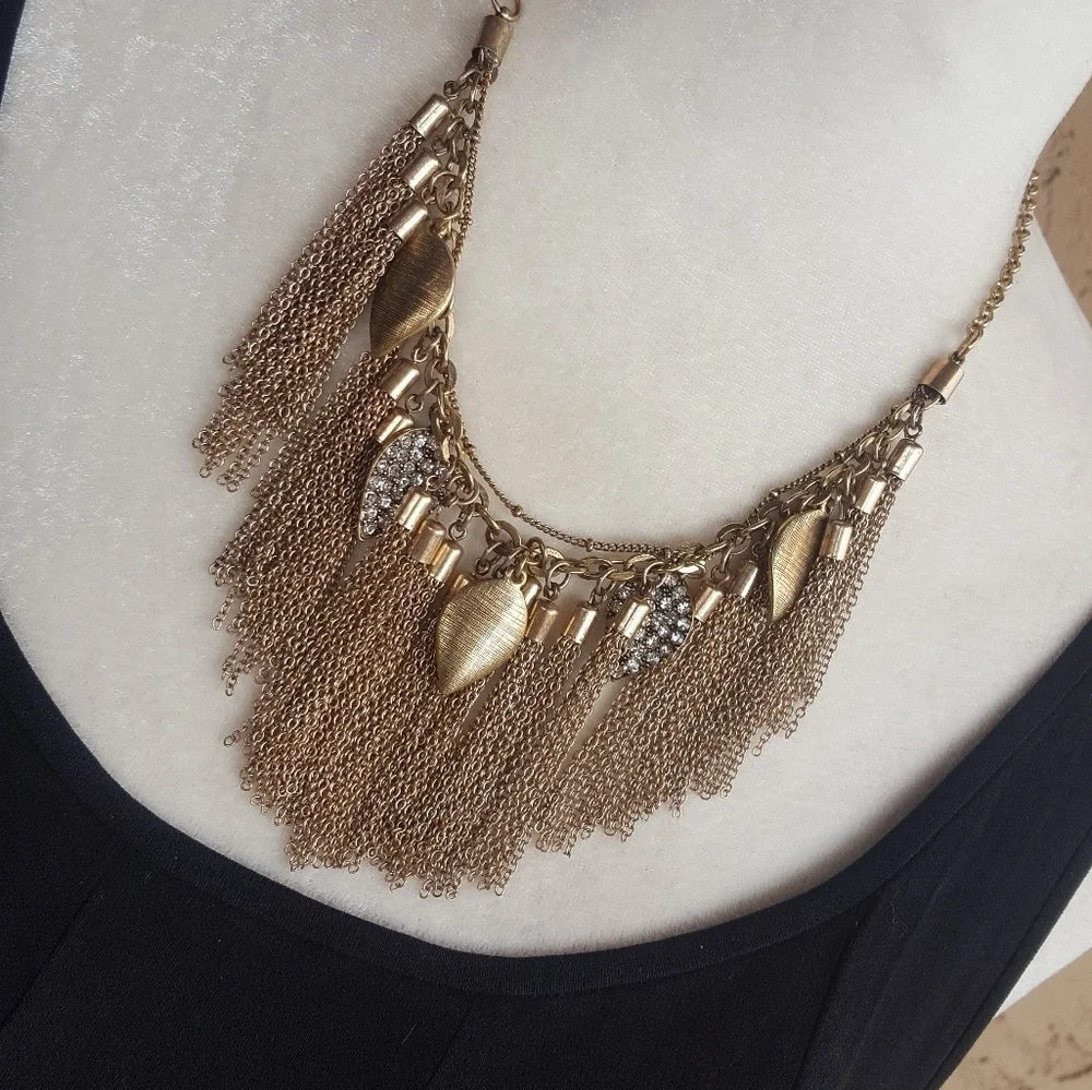 Anthropologie Gold‎ Statement Necklace - Picture 2 of 4